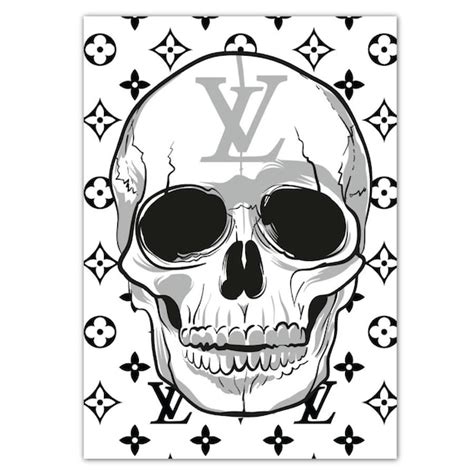 i want to apply the louis vuitton pattern logo on top of the skull's 